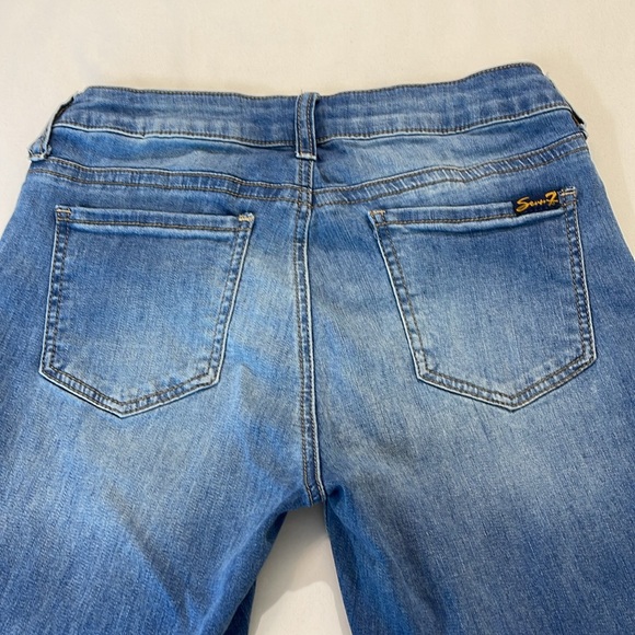 SEVEN 7 SIZE 6 Blue Embroidered Women's Jeans.Slight stretching on front see pic - Picture 12 of 12